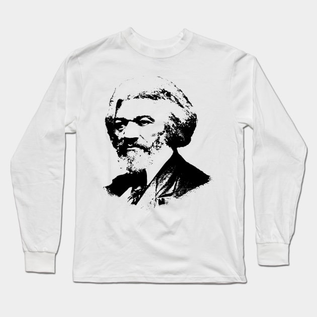 Frederick Douglass Pop Art Portrait Long Sleeve T-Shirt by phatvo